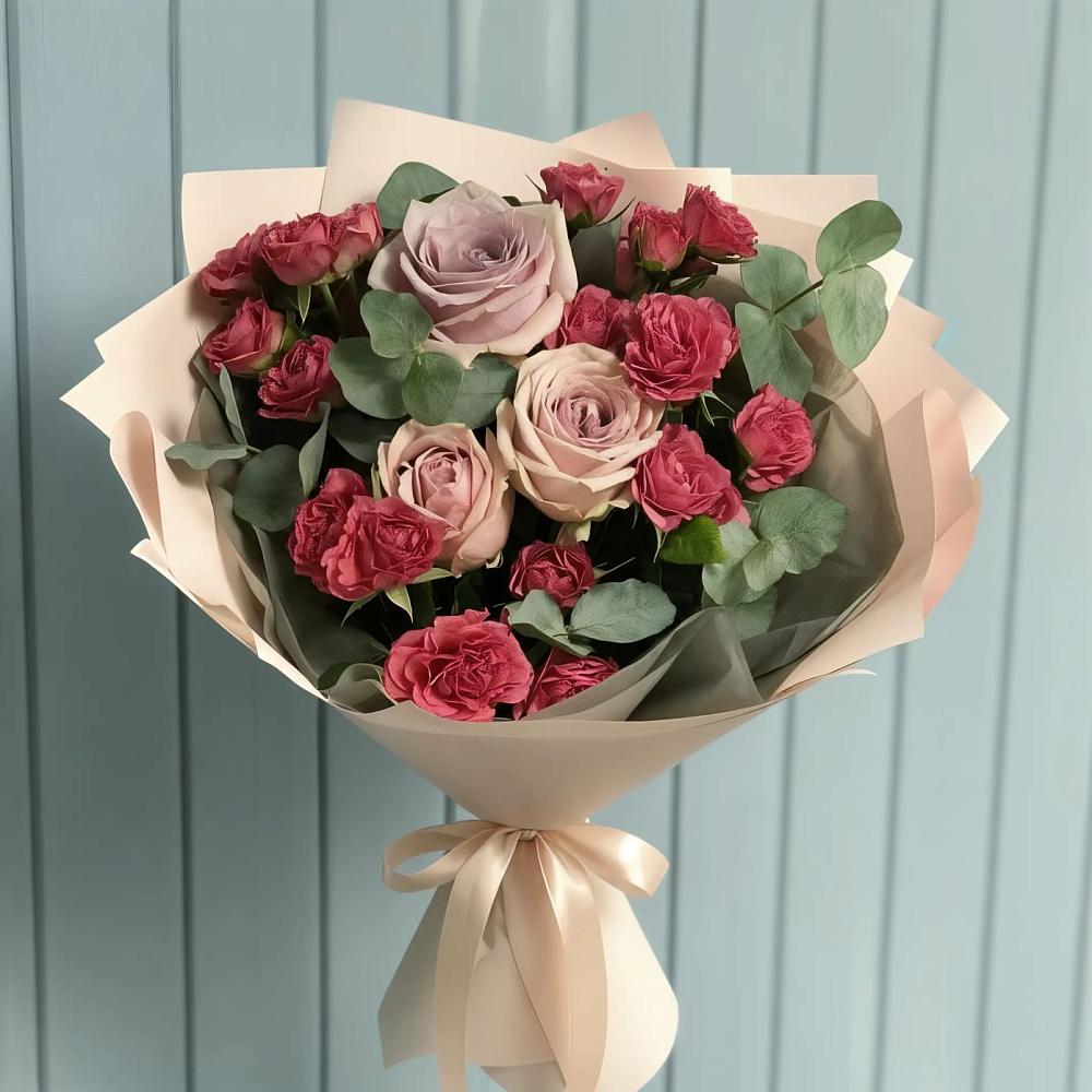 Букет цветов из: Гвоздики и Розы в Суворовское Краснодарский край