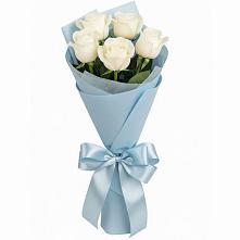 Букет 5 Белых роз Проуд в Суворовское Краснодарский край