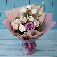 Букет цветов из:  Розы и Лизиантусы в Суворовское Краснодарский край