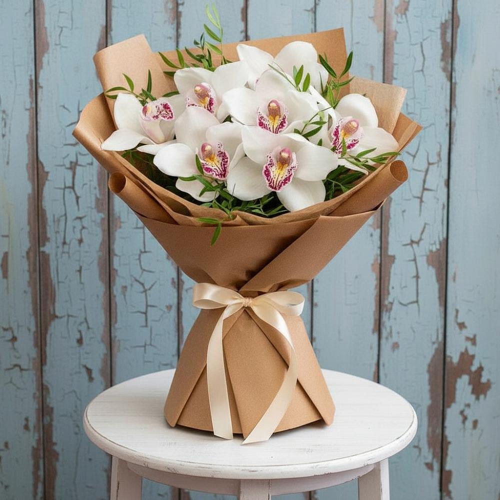 Букет цветов из: Орхидеи и Розы в Суворовское Краснодарский край