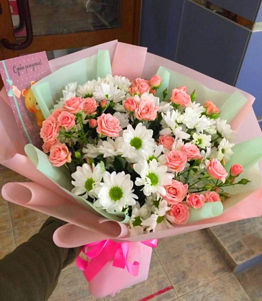 Букет цветов из: Розы и Хризантемы в Суворовское Краснодарский край