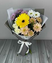 Букет цветов из:  Розы, Герберы и Хризантемы в Суворовское Краснодарский край