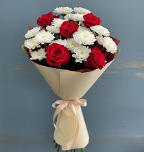 Букет цветов из:  Розы и Хризантемы в Суворовское Краснодарский край