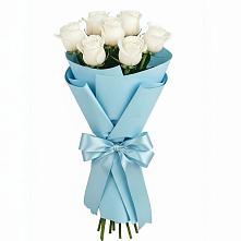 Букет 7 белых роз Проуд в Суворовское Краснодарский край