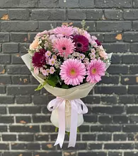 Букет цветов из:  Герберы и Хризантемы в Суворовское Краснодарский край