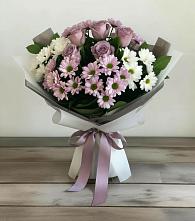 Букет цветов из:  Хризантемы и Розы в Суворовское Краснодарский край