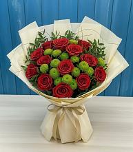 Букет цветов из:  Розы и Хризантемы в Суворовское Краснодарский край