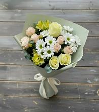 Букет цветов из:  Альстромерии, Розы и Хризантемы в Суворовское Краснодарский край