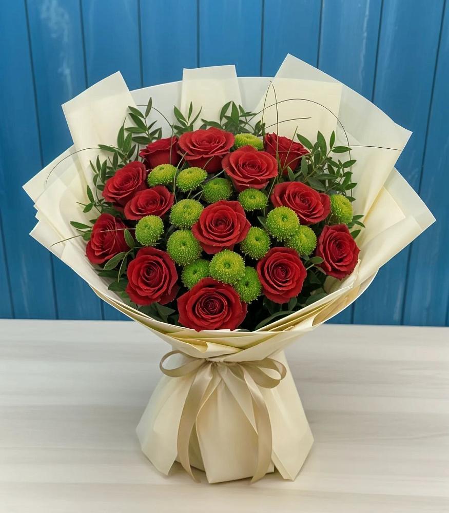 Букет цветов из: Розы и Хризантемы в Суворовское Краснодарский край