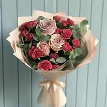 Букет цветов из:  Гвоздики и Розы в Суворовское Краснодарский край