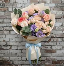 Букет цветов из:  Розы, Лизиантусы и Гвоздики #REPLACE_PRED# Суворовское Краснодарский край